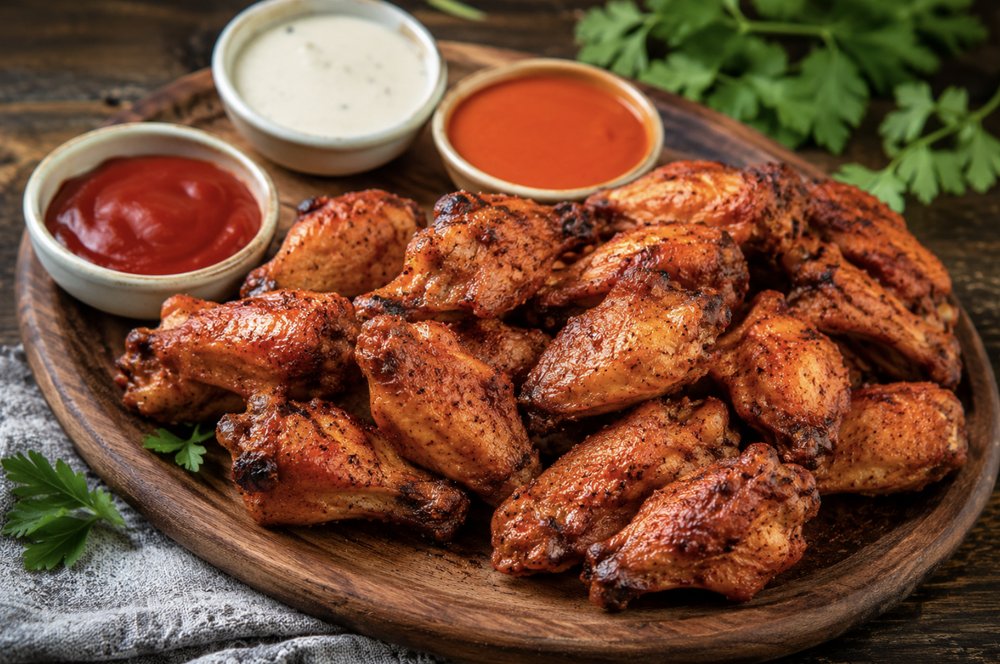 Crispy buffalo wings